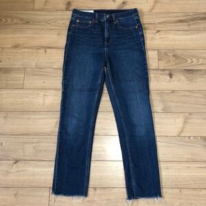Women's GAP Vintage Slim High Rise Dark Indigo Denim Jeans size 27/4 (Tall)